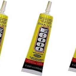 DHRUVPRO Pack of 3 E8000 Multi-Purpose Transparent Adhesive Glue for Jewelry, Resin Crafts, Glass Touch Screen Repair (Yellow) -50 ml-28
