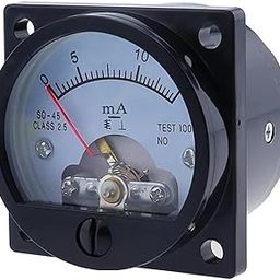 SHIHUANI Ammeter 1 Piece 2.5 Accuracy DC 0-100mA Ammeter SO-45 Class Round Analog Panel Meter Black 1 Piece 2.5 Accuracy DC0-10mA 0-100mA Ammeter(10MA)-image-66
