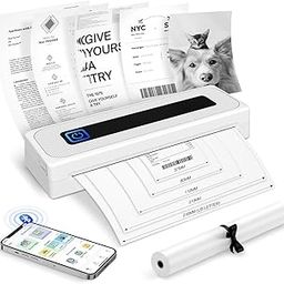 BLACK CROWN Portable Printers Wireless for Travel, M832 Bluetooth Thermal Printer for Phone Laptop, Support 8.5" X 11"/A4/2.08''/3.15''/4.33'' Inkless Mobile Printer for Vehicle Home Office-image-49