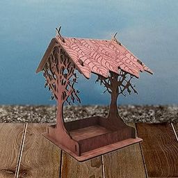 SAZ DEKOR® Hanging Wood Bird House Pet Supplies for Tree Hanging Garden Decoration Yard red Brown-image-94