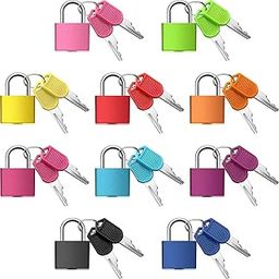CNB Suitcase Locks with Keys, Metal Padlocks Luggage Multicolor Small Padlock Keyed for School Gym (Pack of 4)-3