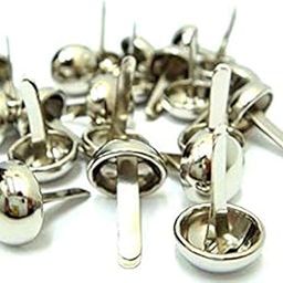 Metal Brad Pins/Split Pin/Rivet/Stud/Skull pins/Spikes/Paper Fastener for Scrapbooking, DIY, Leather Goods, Spikes | 9 mm | Shiny Steel/Silver Colour | 100 nos-16