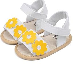 6 to 12 Months Baby Girls Anti-Slip Floral Design Hook & Loop Sandal -BT4668-image-3