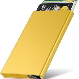 Slim Metal Credit Card Holder, RFID Blocking Wallet, Gold-image-79