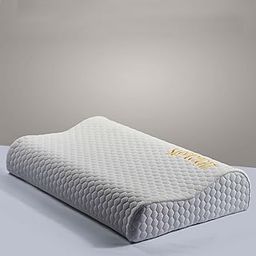 SleepyCat Contour Orthopedic Memory Foam Pillow with Dual loft for Better Shoulder and Neck Support, Set of 2 (25x16 inches, White, Bamboo Fabric)-image-56