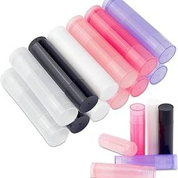 12 PCS Empty Lip Balm Tubes Lip Balm Containers, 5.5ml (3/16 Oz) PP Lip Gloss Tubes Reusable Lip Gloss Containers with Caps Lipstick Tubes Containers for DIY, Classic Black & White & Girly Pink,-36