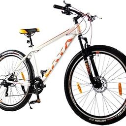 CAYA Split 29T MTB Cycle for Men & Women with 21 Speed Gears & Semi Fat 3 Inch Tyre | Disc Brake & Suspension with Steel Frame 18.5 & Tyre 29 Inch Unisex Bicycle | Ideal for 15+ Adults-(White)-3