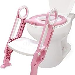 GOCART WITH G LOGO Adjustable Soft Cushion And Anti-Slip Pad Double Handrail Toddler Toilet Potty Chair (Pink), Polypropylene-image-21