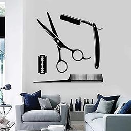 Hair Saloon Beauty Parluor Wall Sticker Stylish Spa Shop Black Wall Decal Sticker 50.00 X 52.00 Cm-image-87