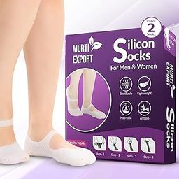 Murti Export Silicone Socks for Women, (2-Pair) Moisturizing Foot Socks, Soft Gel Socks, Aloe Socks, Anti-Cracking Protector Foot Care Tool Prevention Socks For Dry Feet Ankles Cracked Heel Repair Foot Care Socks for Women Men-image-26