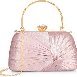 Glimmer Luxe Satin Evening Clutch with Detachable Chain Strap-image-87
