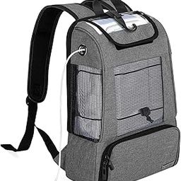 CURMIO Portable Oxygen Concentrators Backpack, Universal POC Travel Carrying Bag with Mesh Panels for Breathability, Compatible for Inogen, Oxygo, Caire Units, Perfect for on-The-go,Gray-Bag ONLY-3