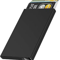 Black RFID Blocking Card Holder, Pop-Up Aluminum Debit/Credit/ATM Card Case for Men & Women – Slim, Compact, Secure Card Protector for Travel and Daily Use-43