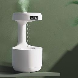 DOBROS Humidifier for room moisture aroma diffuser for home fragrance Effective Cold & Cough Relief cool air purifier with clock, Anti-Gravity, LED 24-Hrs Time Display-Portable for Bedroom (WHITE)-19