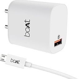 boAt WCD QC 3.0 18W Wall Charger with with Micro USB Cable, Quick Charge 3.0 Technology, Superior Protection, Maximum Efficiency(White)-0