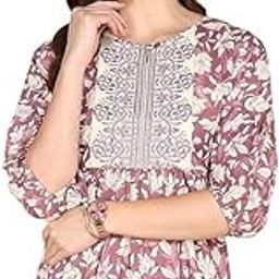 Women's Printed Top Cotton Tunic Western Everyday Regular Fit Full Sleeve Round Neck Womens & Girls | Office Weaar Top for Women |-image-30