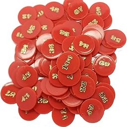 Token coins 100 different numbers use for tea shop,juice shop,hotel,hospital,bank and sequence all purpose using this token coins(piece of 100coins).(RED)-17