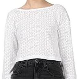 Amazon Brand - INKAST Women White Full-Sleeve Crop Top-image-1