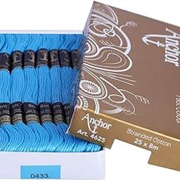 Bhavya Enterprises Anchor Cross Stich/Long Stich Embroidery Cotton Threads, 8 mtr. Each Skein - Pack of 25 Skeins (0433)-image-49