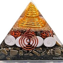 Money Magnet Pyrite Pyramid Vastu for Home - Certified Pyrite Stone Original Pyramid with Rudraksha, Gomati Chakra, Shree Yantra - Vastu Pyramid for Pooja, Financial Growth & Positive Energy (Pyrite)-12