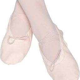 Elastic Canvas Ballet Slippers Yoga Dance Shoes for Kids & Adult (Beige_7.5)-image-64