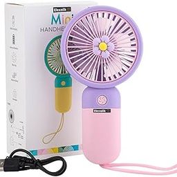 FIRSTSMILE First Smile Korean Style Portable USB Fan – Rechargeable 1200mAh Battery, Up to 6 Hours Working Time, 3-Speed Modes, Low Noise, Compact & Lightweight with USB Cable (Random Color)-picture-7