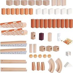 ATORSE Toy Wooden Marble Run Blocks for Kids Educational Creative Construction Play Set 60pcs-Toys & Hobbies-Educational-Other Educational Toys-16