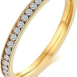 simple style female girls ring inlaid zircon stainless steel women's ring-image-67