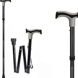 MCP Nimbus 4 Folding Sections Aluminium Foldable Walking Stick for Men, Women & Old People Support, Trekking Cane Stick (Black)-image-49