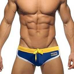 Men Quick Dry Bikini Swimwear Swim Brief Swimsuits Low Rise Boxer Trunk Cut (Navy, US M/Asian Tag XL)-image-47
