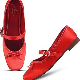 Women’s Black Ballerina Flats with Buckle Strap & Bow | Comfortable Slip-On for Daily & Office-image-0