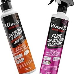 Wavex PLVR Car Interior Cleaner 350ml & Wavex Dashboard & Leather Conditioner+Protectant Car Dashboard Polish 350ml | Car Dashboard Polish & Car Interior Cleaner for Plastic, Leather, Vinyl & Rubber-picture-1