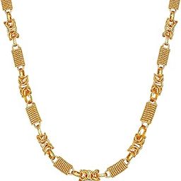 Casual Golden Chain For Men1Gram Gold Plated Metal Necklace Gold Chain For Men Boys Designer Chains Mens Jewellery 20 Inches-image-80