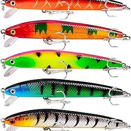 RAJry Multicolor Fishing Lure Hard Bait Plastic Fishing Lures Length 12cm, per pcs 8 g Pack of 5 Pcs. Any 5 Fishing Lures-picture-15
