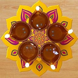 Aster Water Sensor LED Light Diyas / Deepak ( Pack of 12 ) / Flameless & Smokeless Warm Ambient Tea Light Candles for Diwali , New Year Home / Mandir Decoration ( Brown )-image-49
