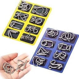 HomeAura 16 Piece Metal Puzzle Games Set for Adults & Kids Brain Teaser Puzzles for IQ Testing | Boredom Buster Metal Puzzles for Adults Disentanglement Puzzle Game | Unlock Interlock Toys Kids Adults-image-11