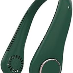 Portable Neck Fan, Personal Mini USB Bladeless Neck Fan 20Hrs Play 9000mah Handfree Neckband Hanging Fans, No Curly Hair Wearable Necklace for Camping Hiking Outdoor Travel (Green)-image-49