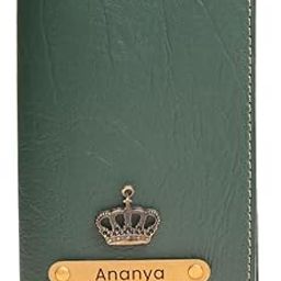 Personalized Vegan Leather Passport Cover | Custom Name & Charm | Travel Wallet for Men & Women | Gift for Husband, Brother, Father (Green)-image-5
