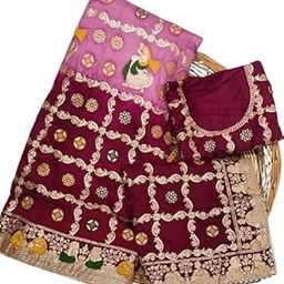 ANJU SAREE Center Lehenga Choli Patola Print with Foil Work With Unstitched Blouse(AKS-01)-image-19