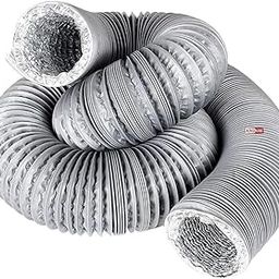 Ardnib 8" 32 FT PVC Flexible Duct/Insulated Duct/Exhaust duct/Aluminum duct/Cowl with mesh/Inline duct ventilation system accessories (8 Inch)-image-69