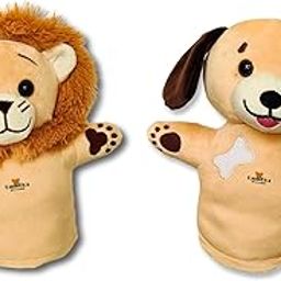 Chamantricks Storytelling Plush Puppets | Dog | Lion | Animal & Bird Hand Puppets (Pack of 2) (Bravery & Loyalty)-7