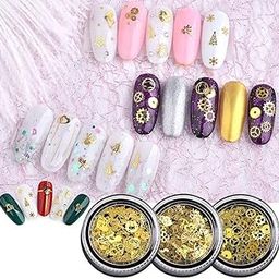 Enakshi® 3 Box DIY Nail Art Glitter Metal Nails Tips Christmas 3D Nail Art Charm Gold|Health & Beauty | Nail Care, Manicure & Pedicure | Nail Art Accessories-image-3