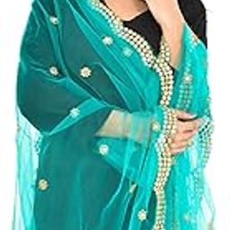Heavy Embellished Plastic Mirror Net Dupatta for Womens & Girls-image-58