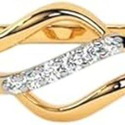 9 KT Yellow Gold Twight Twirl Diamond Ring for Women-image-29