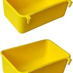 Birds Mini World Jumbo Plastic Bird Cage Unbreakble Water Bowl And Food Feeder Medium Size With Hanging Support 500 Ml - 2 Units - 12 X 6 X 8 Cm-picture-2