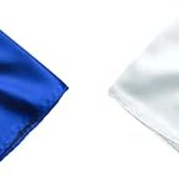 Men's Pocket Square Set – Royal Blue & White (Pack of 2) | 10x10 inch Satin Handkerchief for Suit, Blazer & Tuxedo-picture-52