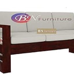 BN Furniture Sheesham Wood 3 Seater Sofa Set for Home Living Room Hall (Mahogany Finish)-image-82
