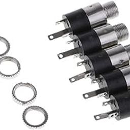 3.5Mm Female Plating Stereo Jack Panel Mount Solder Connector Terminals with Locking Nuts-3.5Mm Headphone Audio Jack, Pack of 5-image-25