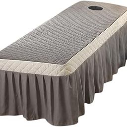 LICHTS SPA Massage Table Skirt Beauty Bed Quilted Sheet with Valance Grey-image-14