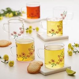 Borosil 190ml 6pc Vision Ayana Tea and Coffee Classic Mug Set | Made in India Borosillicate Glass, Microwave Safe, Scratch Resistance, Lightweight | Cup Set for Chai, Green Tea, Milk | Transparent-image-8